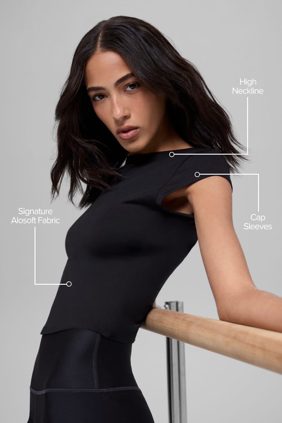 Alo Yoga Alosoft Back For More Tee - Black