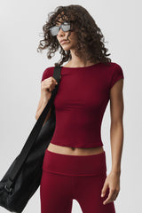 Alo Yoga Alosoft Back For More Tee - Summer Romance Red