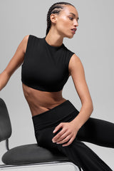 Alo Yoga ALO Softsculpt Capped Out Short Sleeve - Black