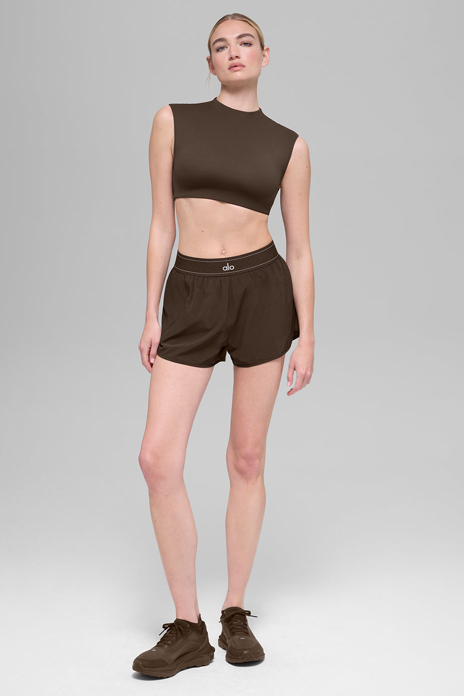 Alo Yoga ALO Softsculpt Capped Out Short Sleeve - Espresso