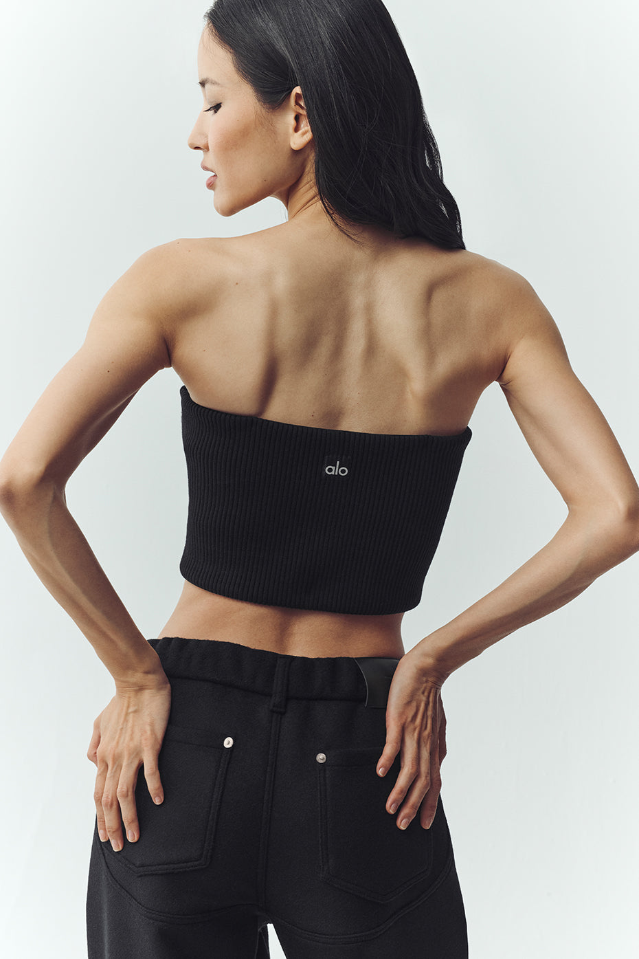 Alo Yoga Wool Blend Nightcap Corset Top - Black