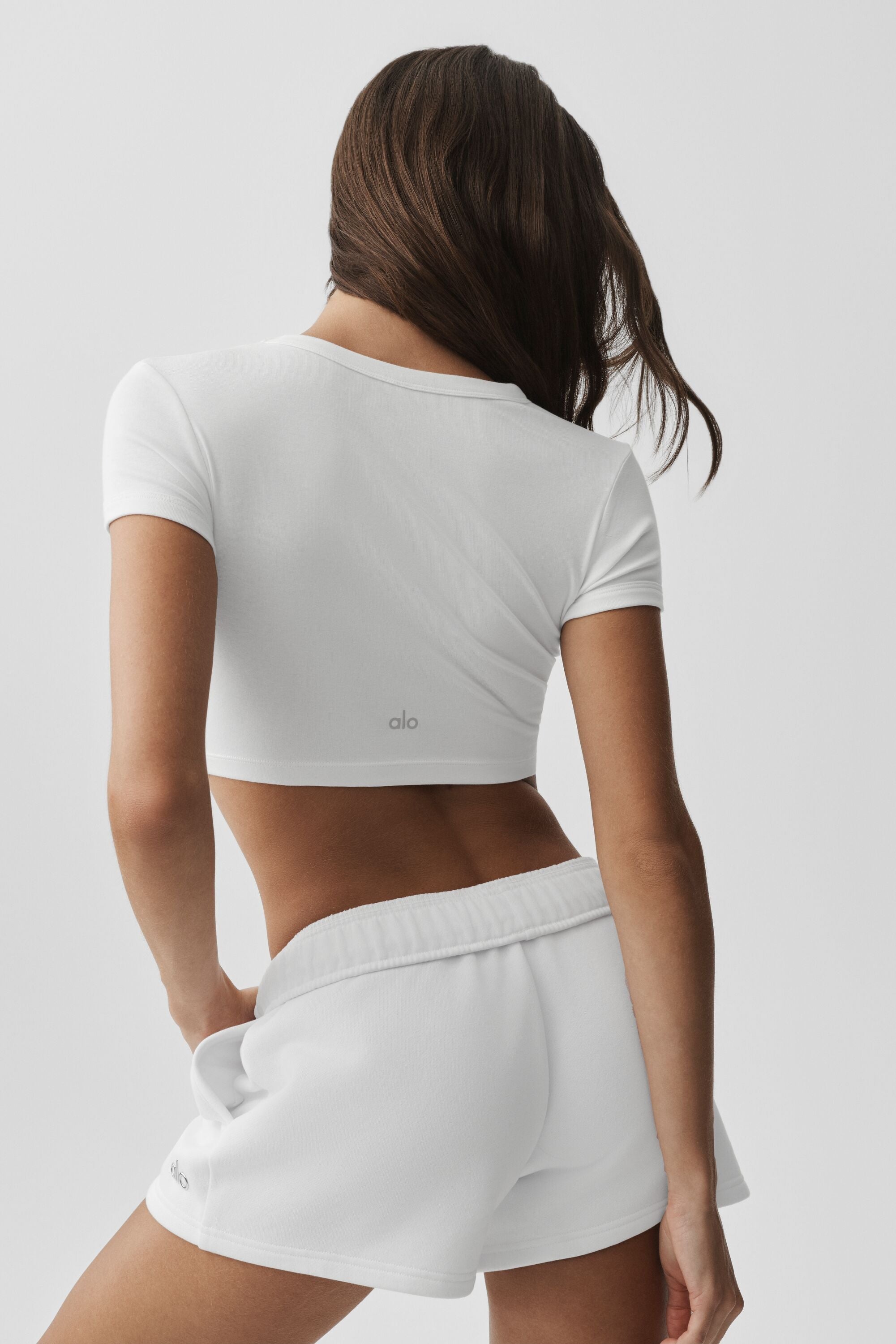 Alo Yoga Cropped Timeless Tee - White