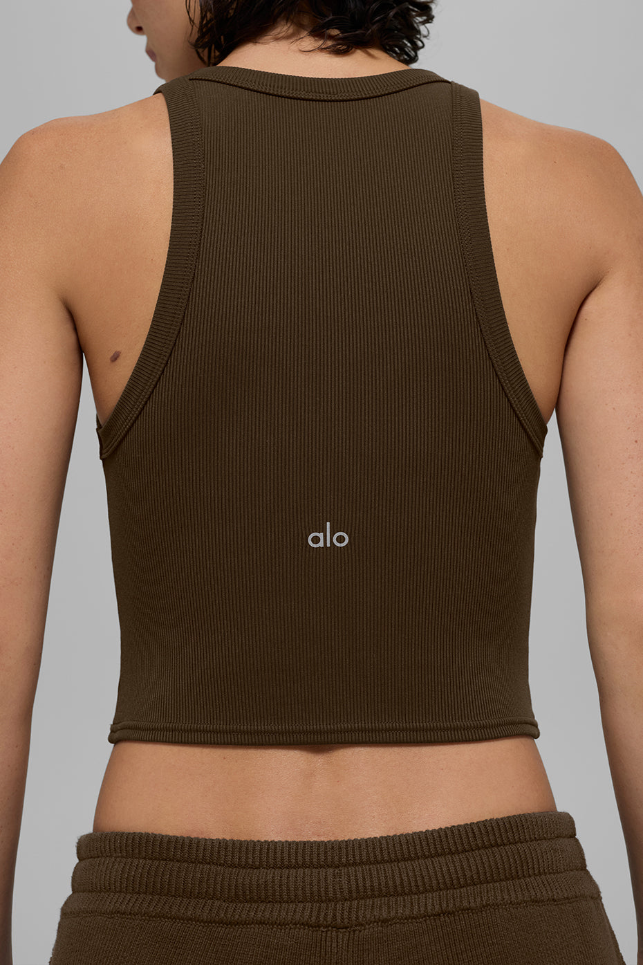 Alo Yoga Goddess Ribbed Go-To Tank - Espresso