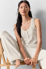 Alo Yoga Supernatural Sweater Henley Tank - Ivory