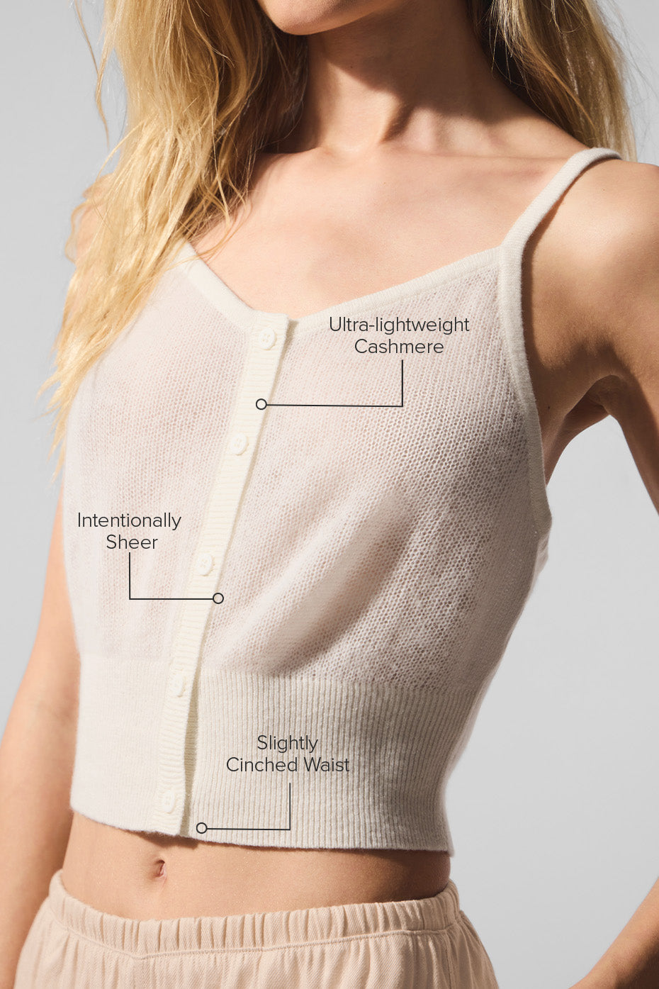 Alo Yoga Sheer Cashmere Tank - Ivory