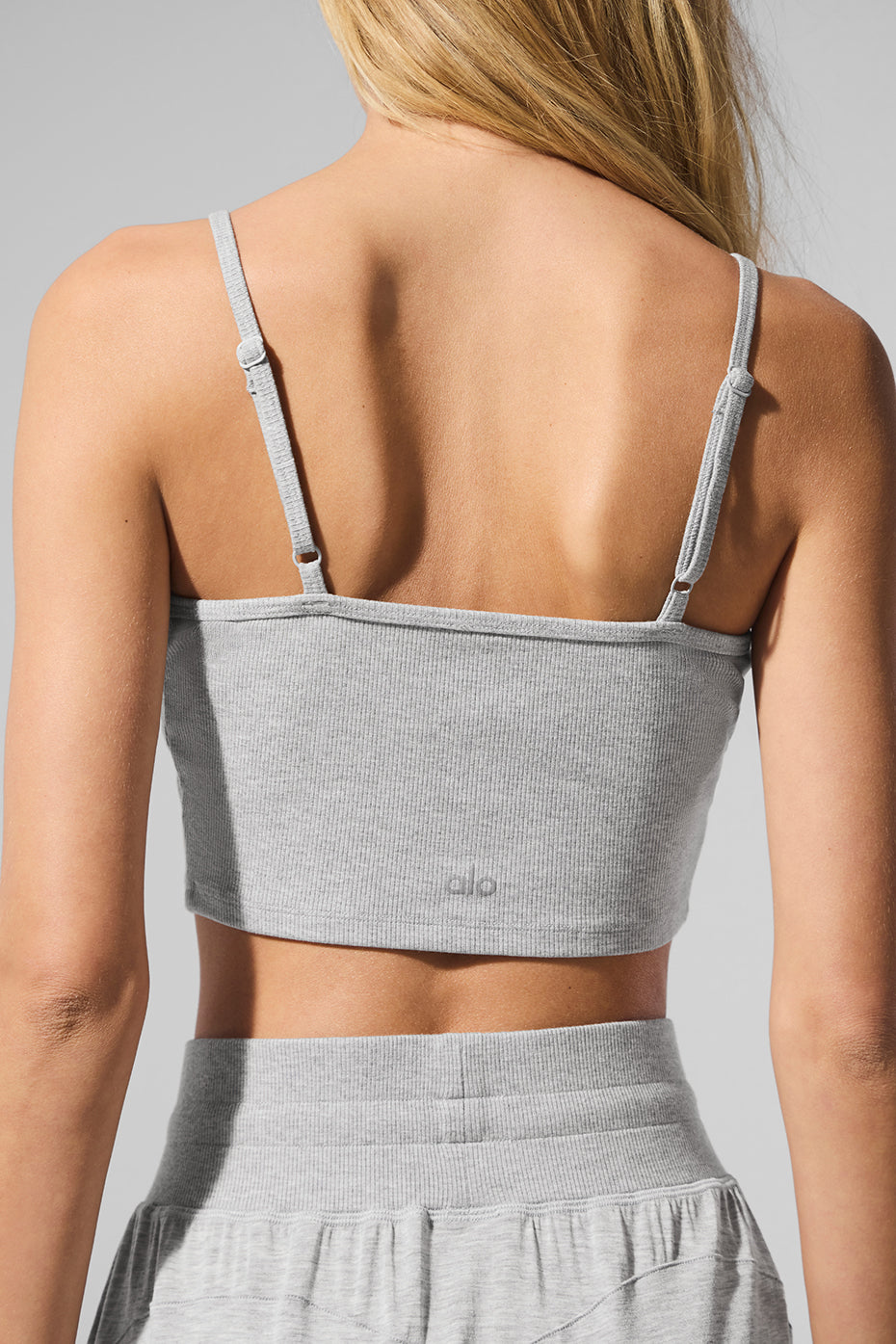 Alo Yoga Ribbed Delicate Lounge Tank - Athletic Heather Grey
