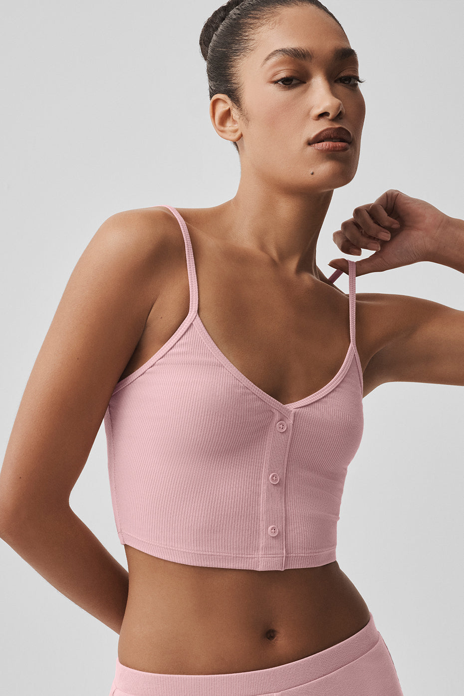 Alo Yoga Ribbed Delicate Lounge Tank - Vintage Pink