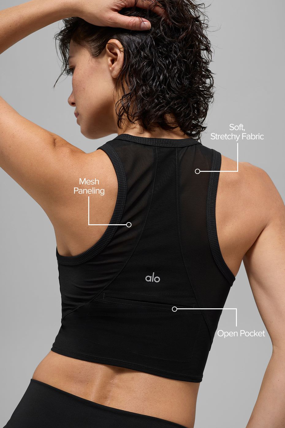 Alo Yoga Mesh Front Runner Tank - Black
