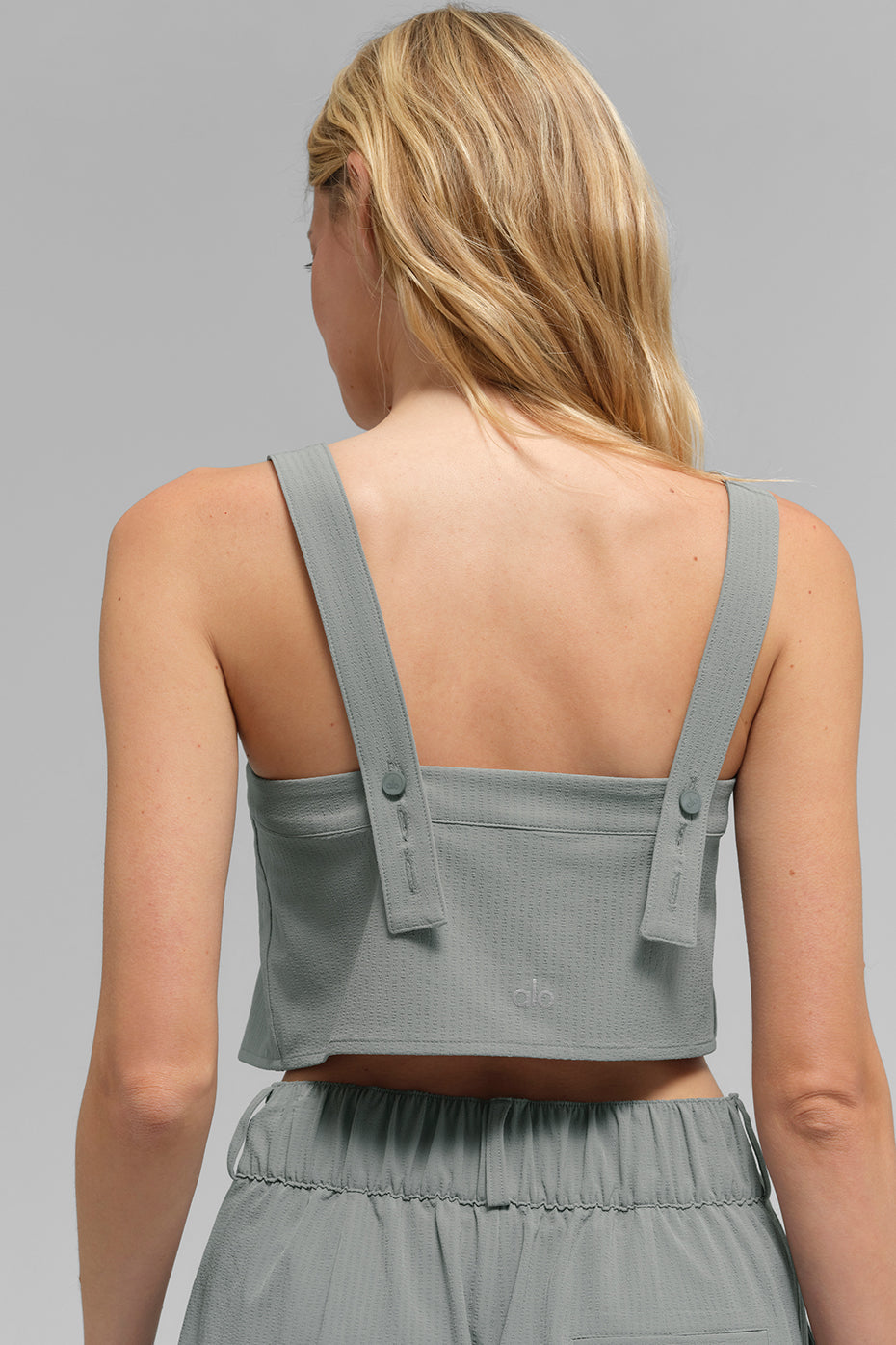 Alo Yoga Cropped Dreamscape Tank - Lunar Grey
