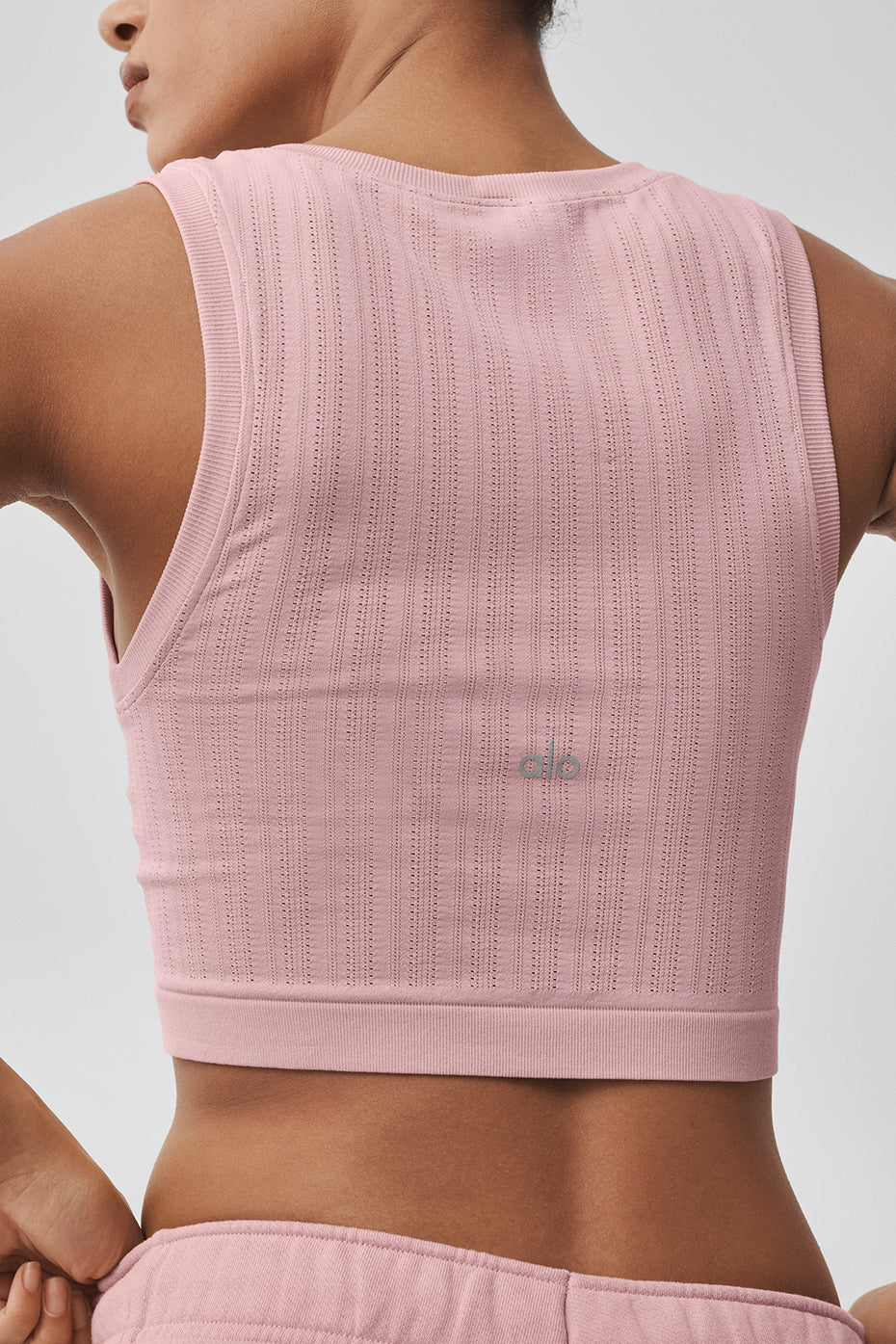 Alo Yoga Seamless Pointelle Tank - Vintage Pink