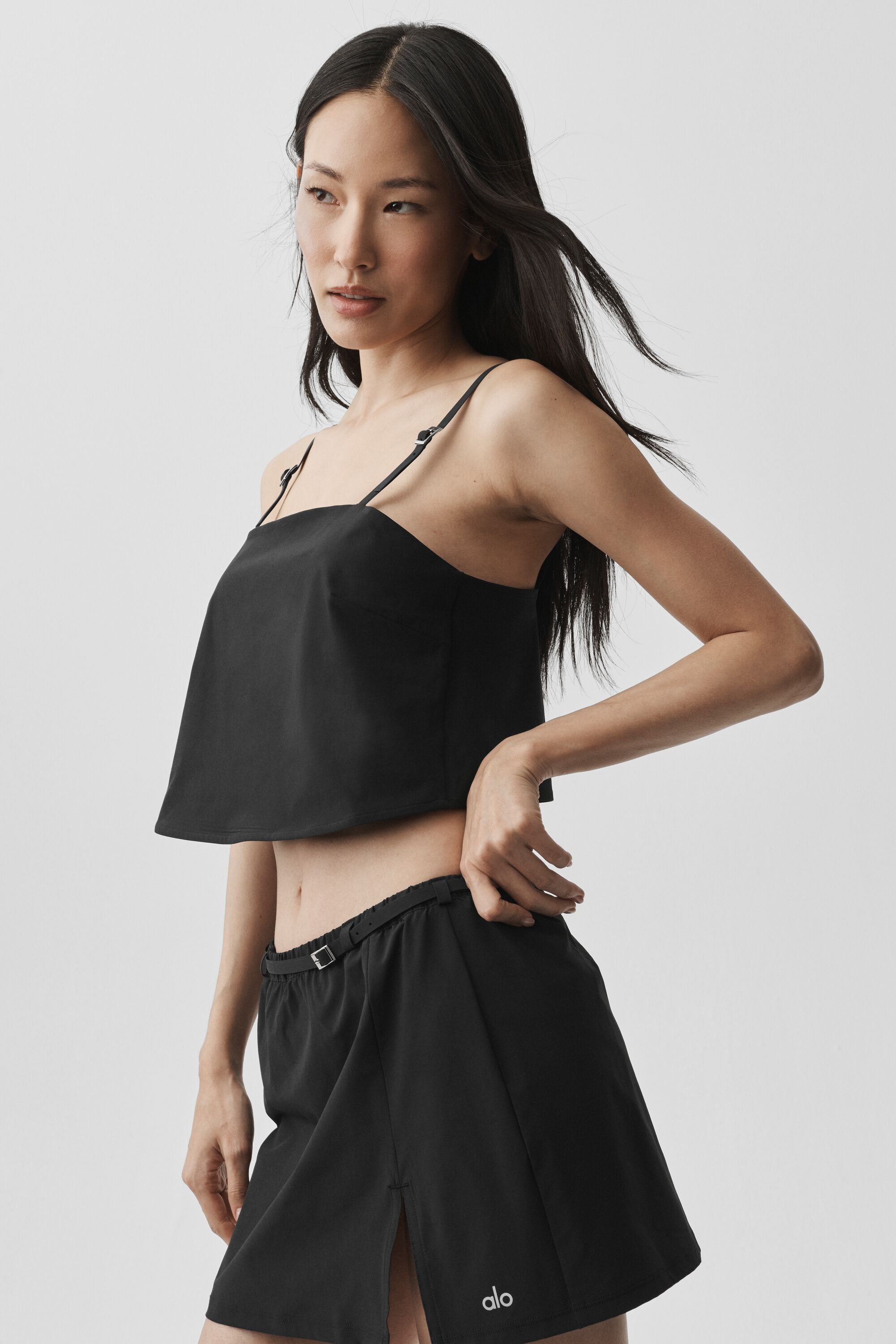 Alo Yoga Cropped Connection Tank - Black