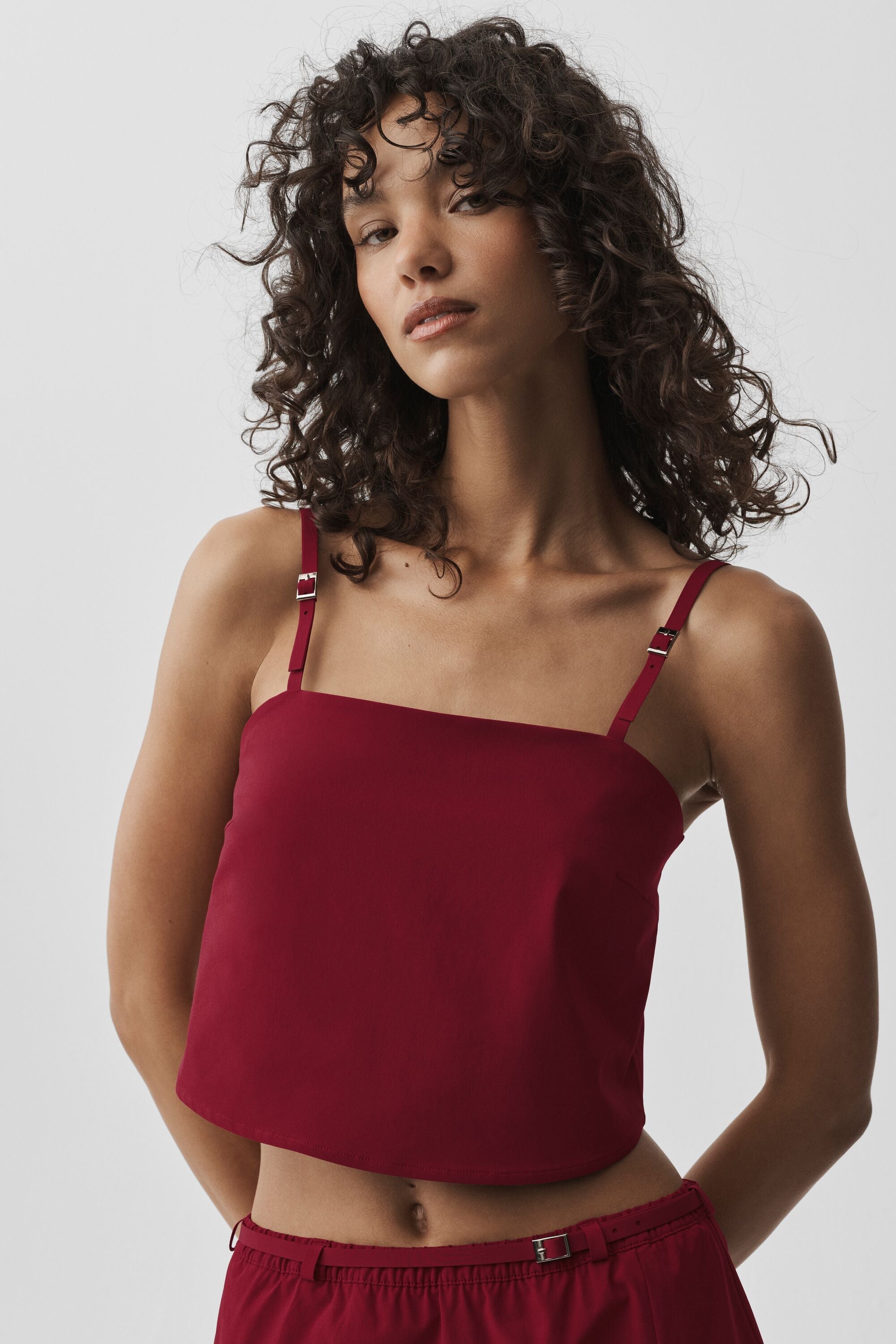 Alo Yoga Cropped Connection Tank - Summer Romance Red