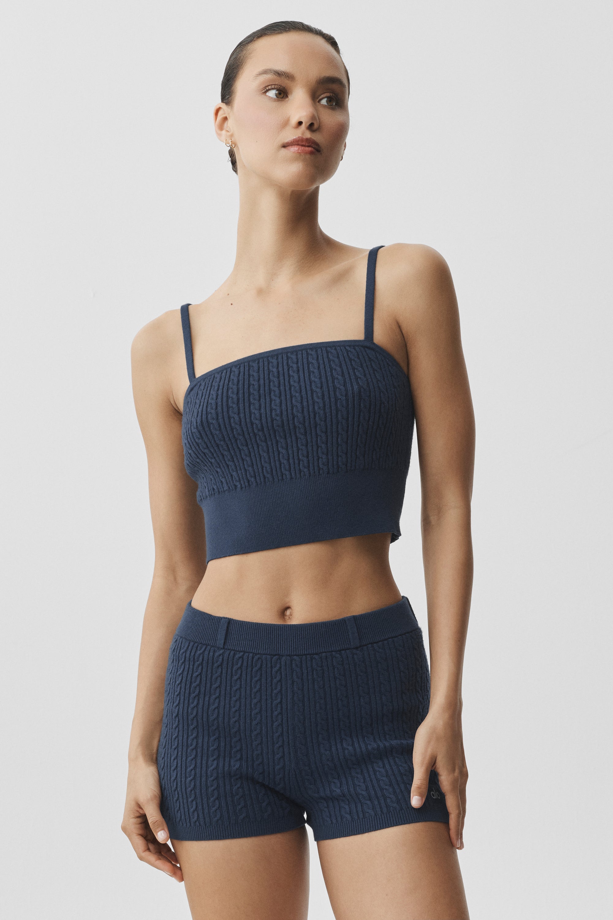 Alo Yoga Mini Cable Sweater Tank - Navy