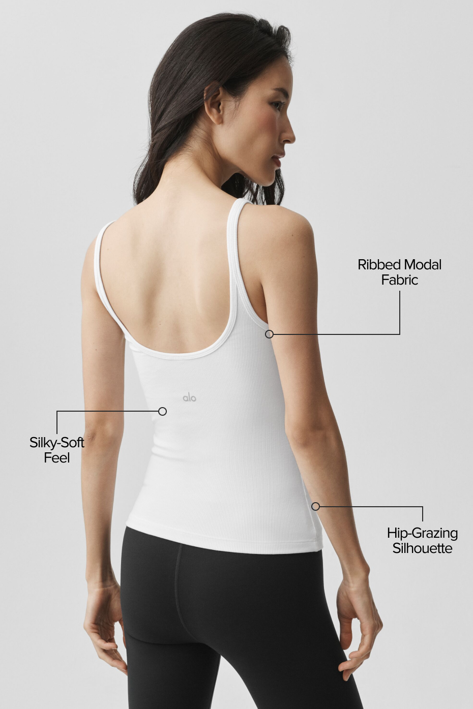 Alo Yoga Ribbed Adore Tank - White
