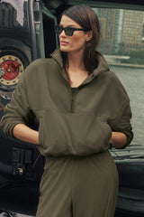 Alo Yoga Polar Fleece Retreat Cover Up - Olive Tree