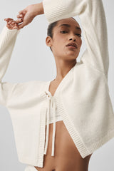 Alo Yoga Wool Cashmere New Class Tie Cardigan - Ivory