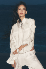 Alo Yoga Semi-Sheer Golden Hour Button Down Long Sleeve - Ivory