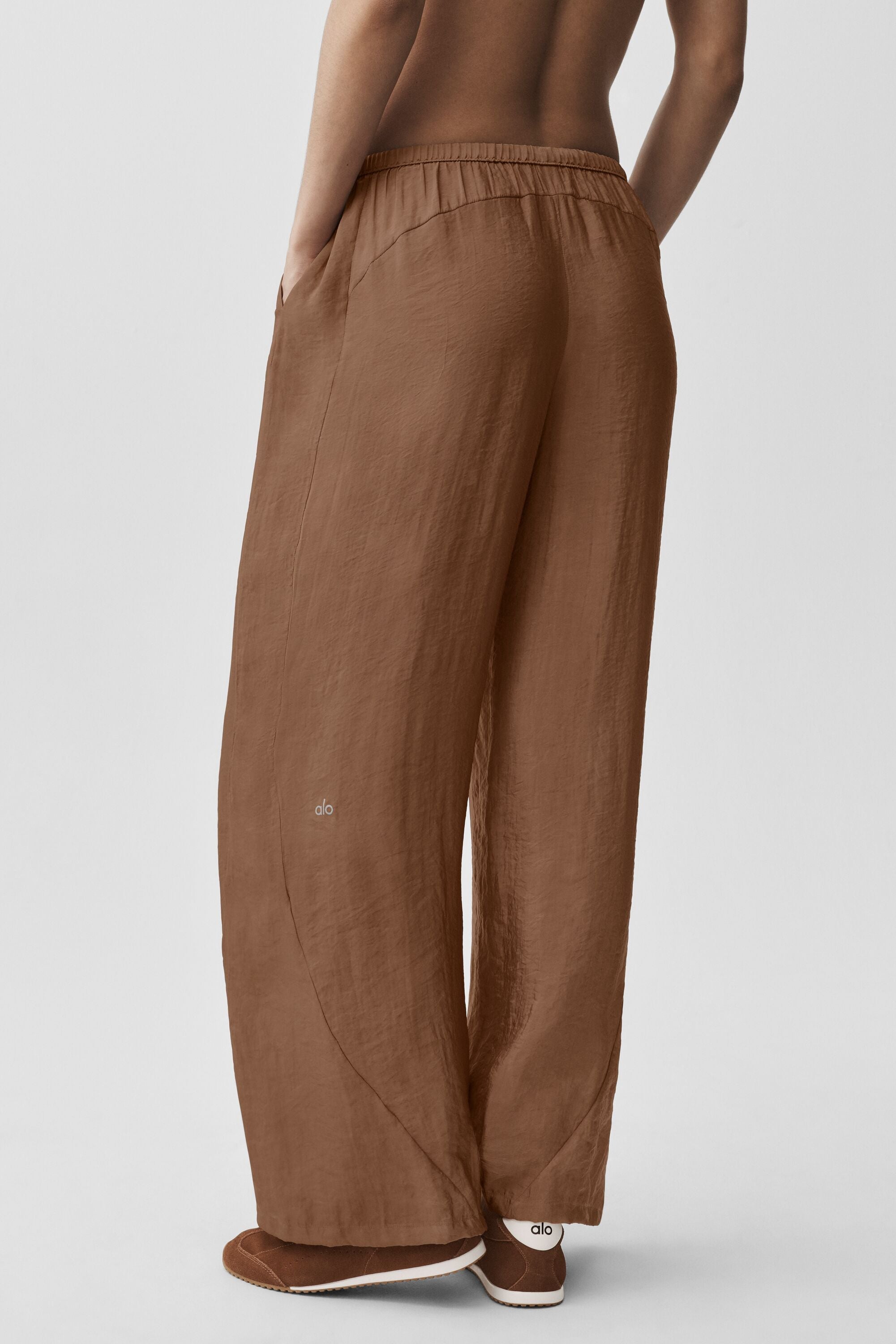 Alo Yoga Semi-Sheer Golden Hour High-Waist Straight Leg Pant - Sun Kissed Brown