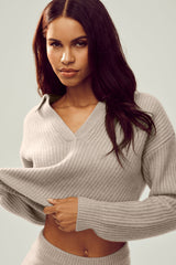 Alo Yoga Cashmere Northstar Polo - Oat Heather