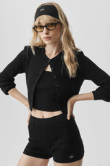 Alo Yoga Mini Cable Sweater Cardigan - Black
