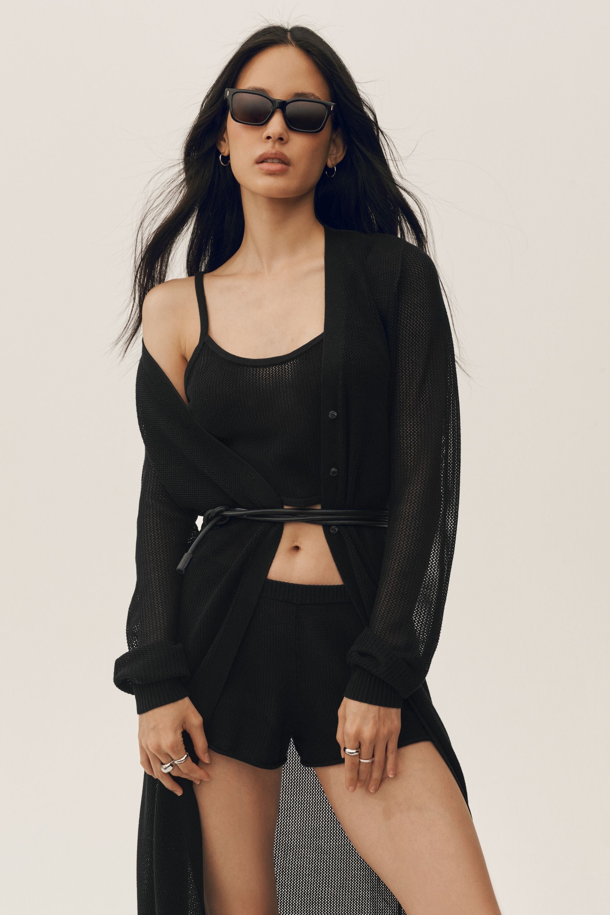 Alo Yoga Silk Cashmere Heatwave Long Cardigan - Black