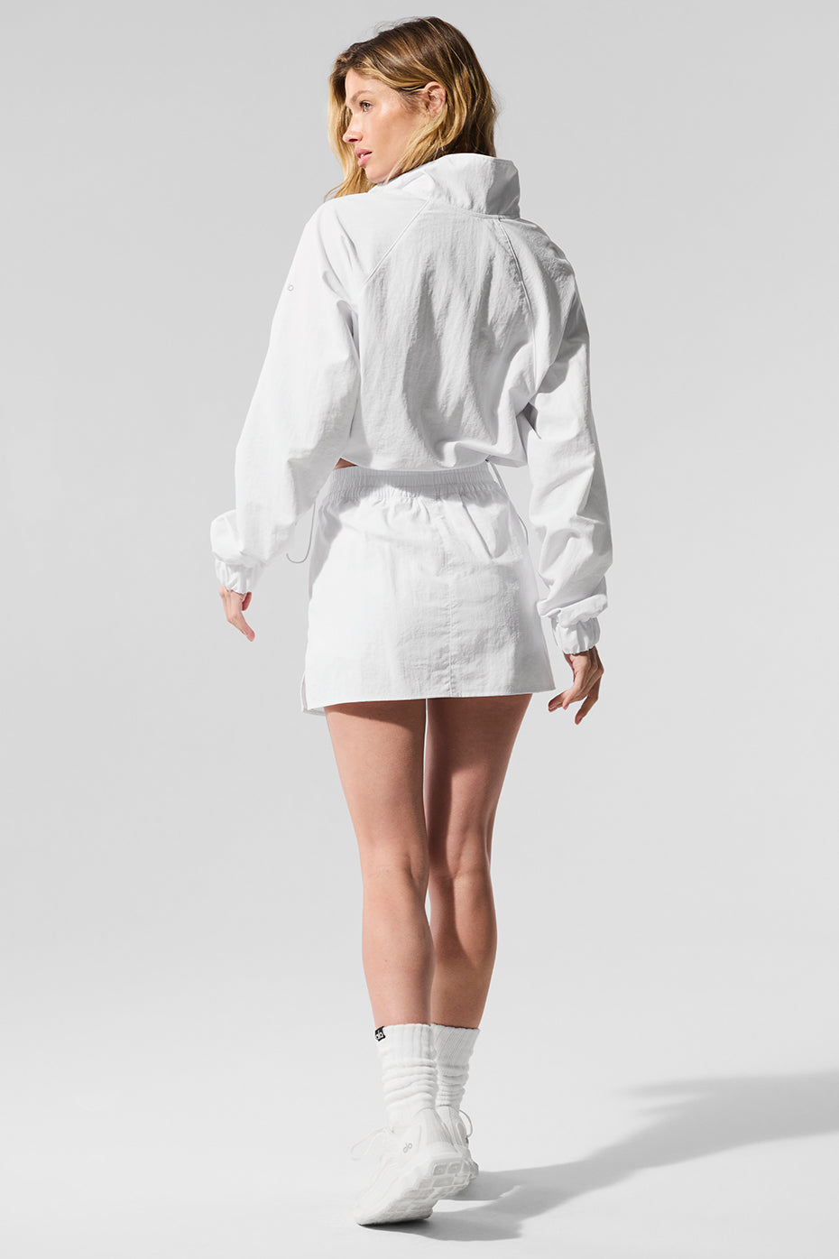 Alo Yoga Cropped 1/4 Zip Alumni Pullover - White