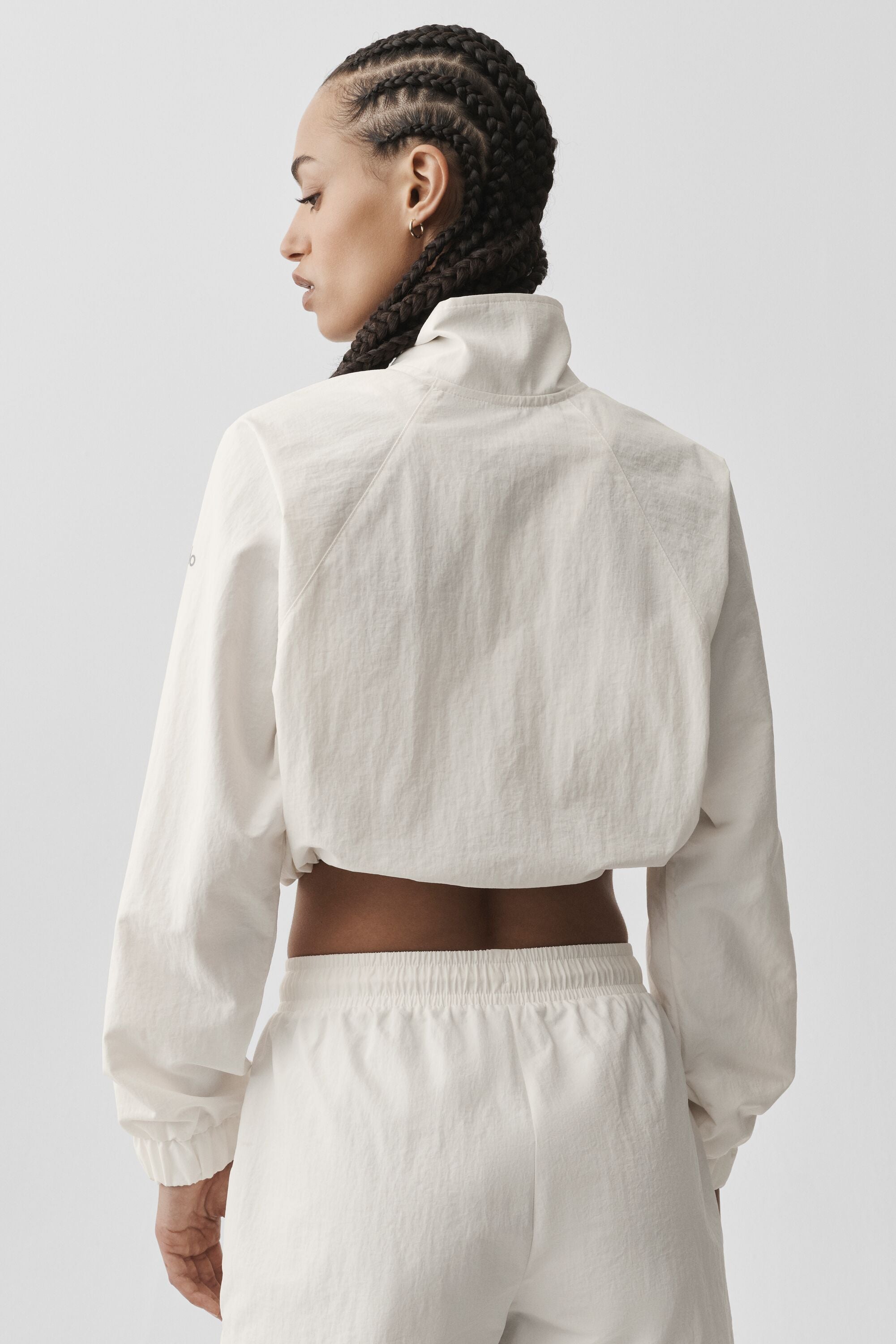 Alo Yoga Cropped 1/4 Zip Alumni Pullover - Ivory