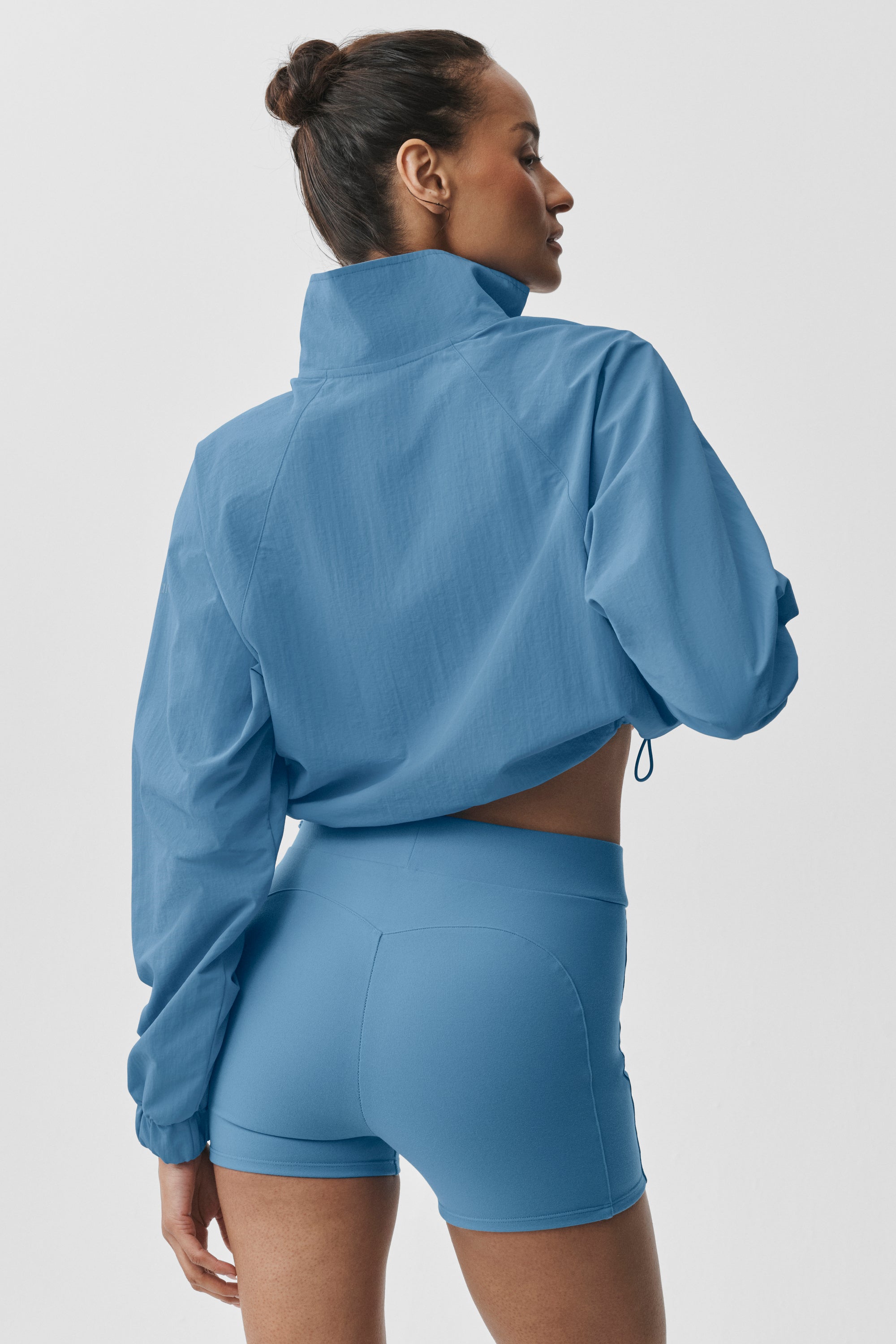 Alo Yoga Cropped 1/4 Zip Alumni Pullover - California Blue