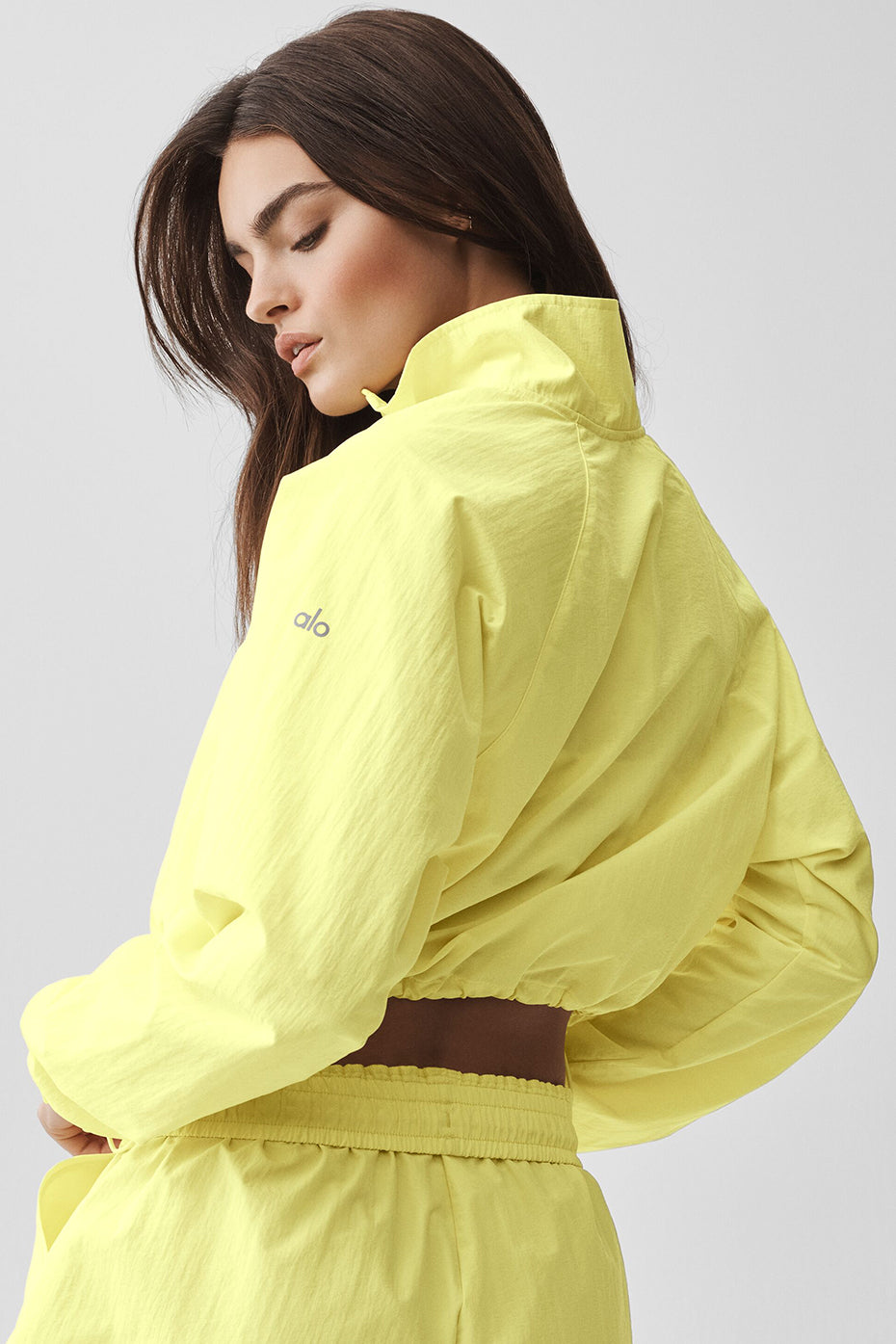 Alo Yoga Cropped 1/4 Zip Alumni Pullover - Sunshine