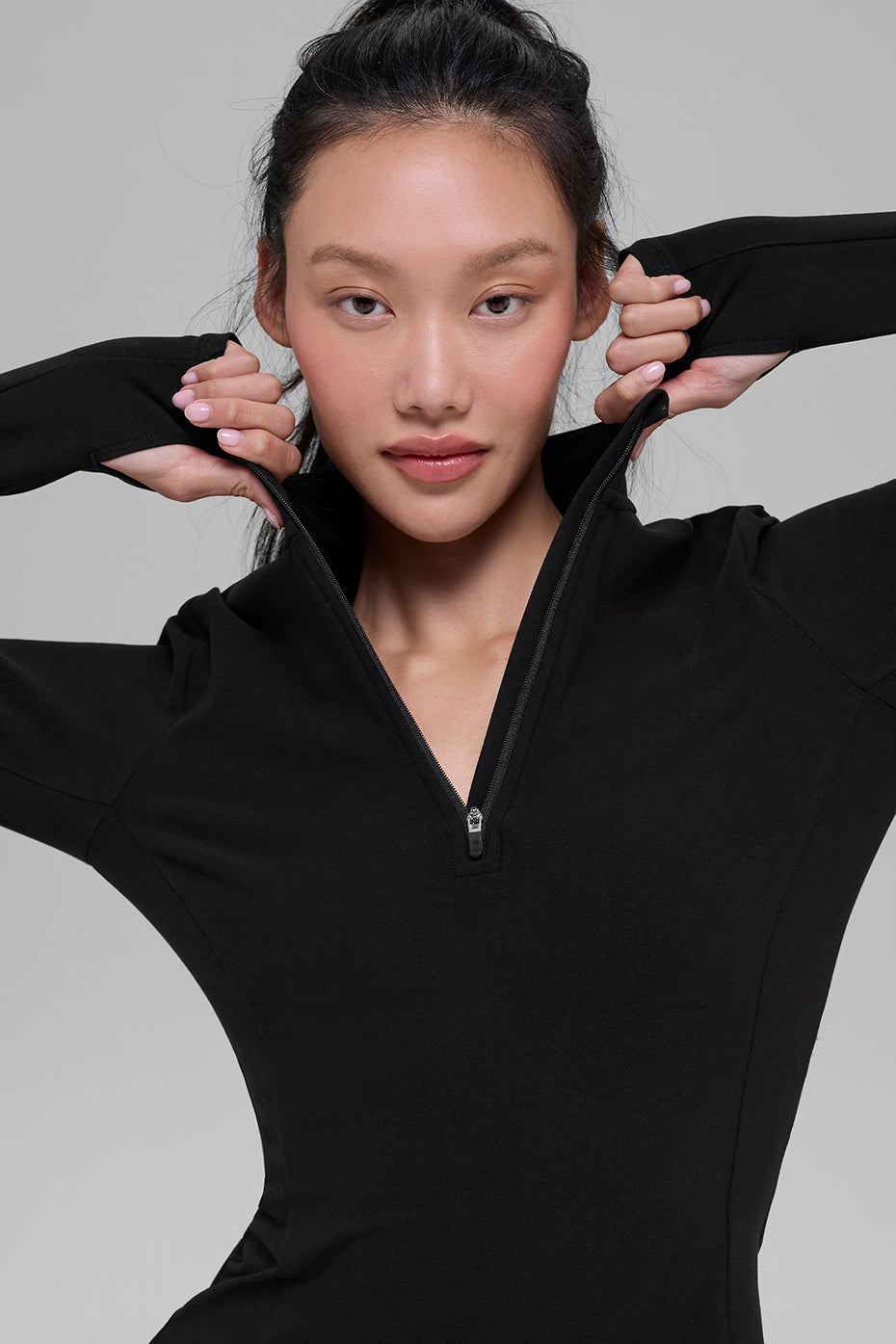 Alo Yoga Alosoft 1/2 Zip Rapid Pullover - Black