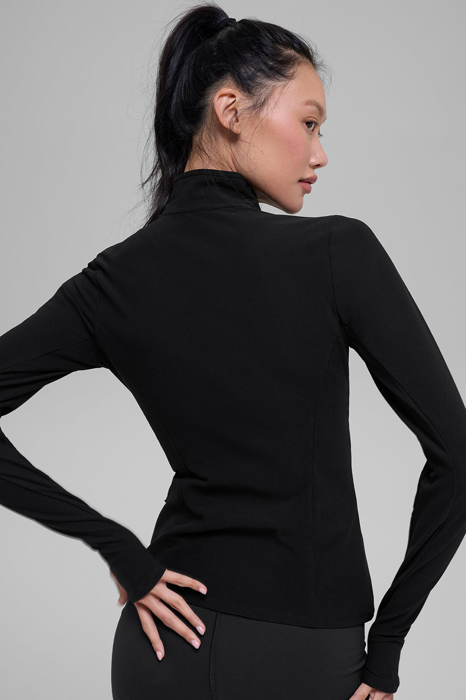 Alo Yoga Alosoft 1/2 Zip Rapid Pullover - Black