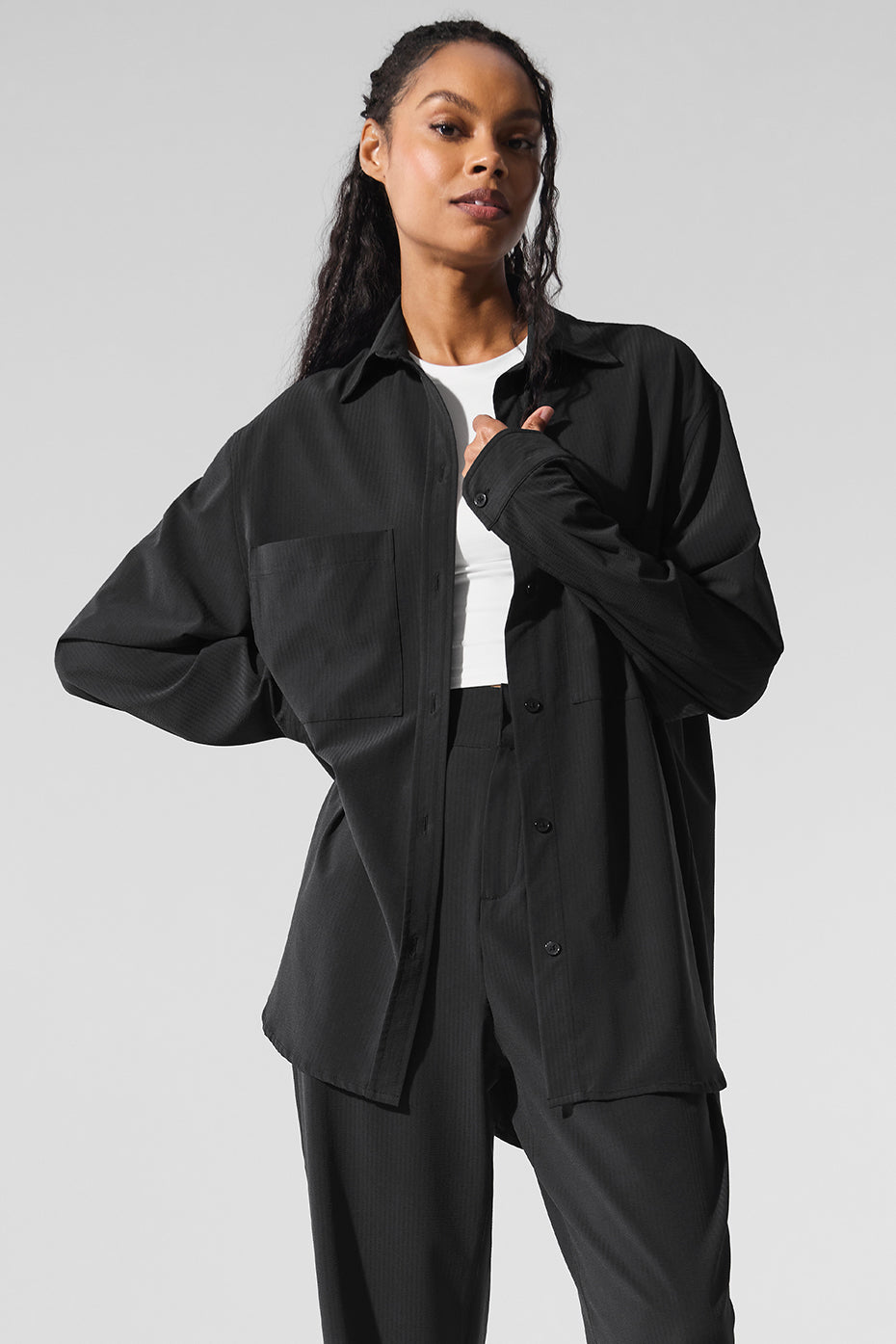 Alo Yoga Dreamscape Button Down Long Sleeve - Black