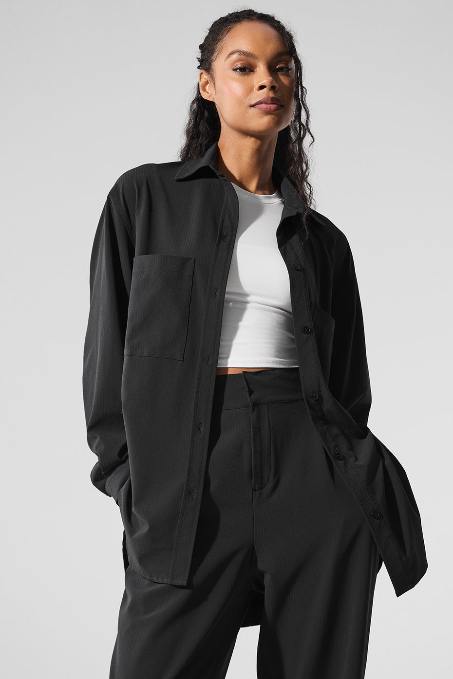 Alo Yoga Dreamscape Button Down Long Sleeve - Black