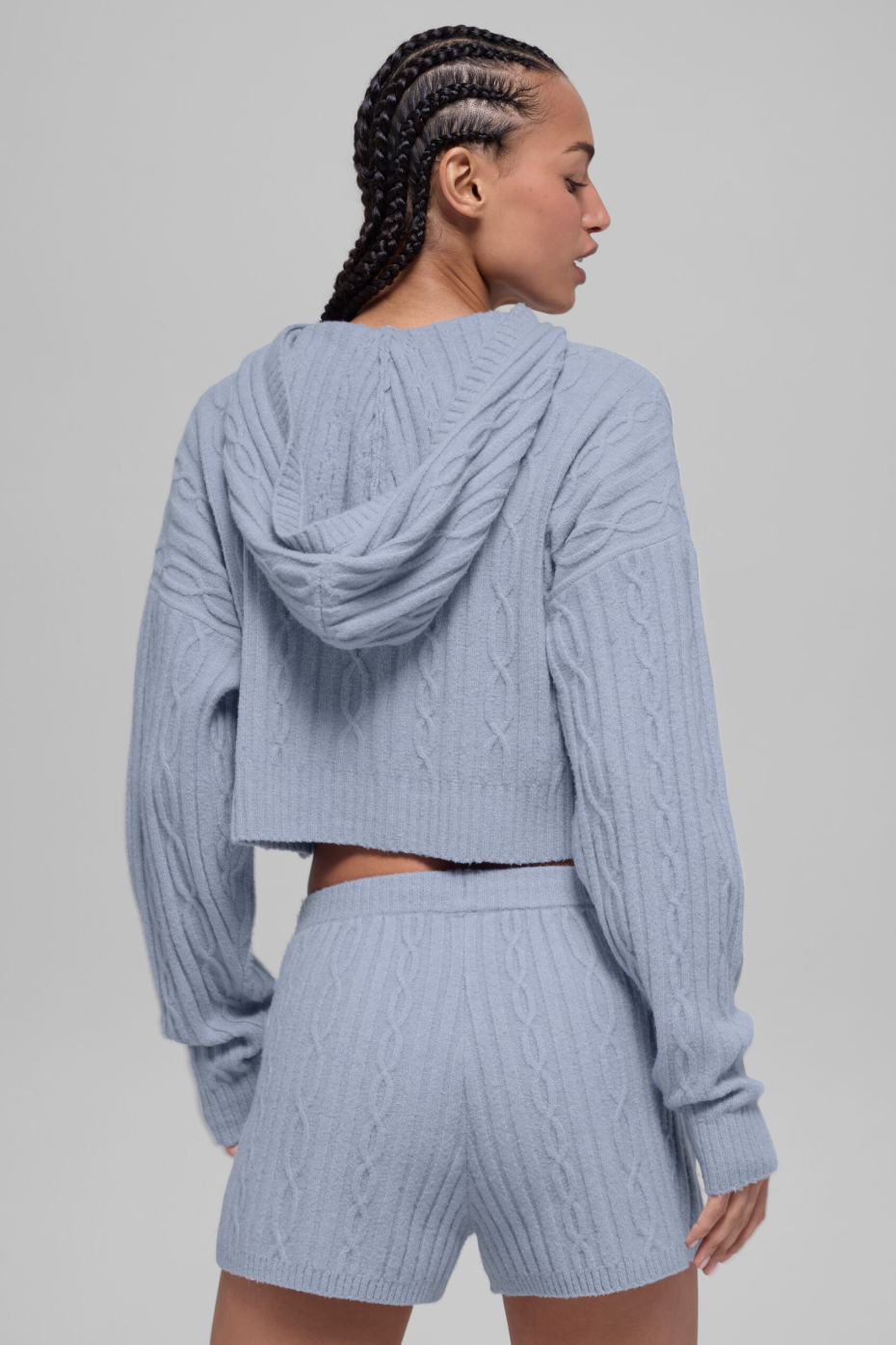 Alo Yoga Cable Knit Winter Bliss Hoodie - Winter Frost