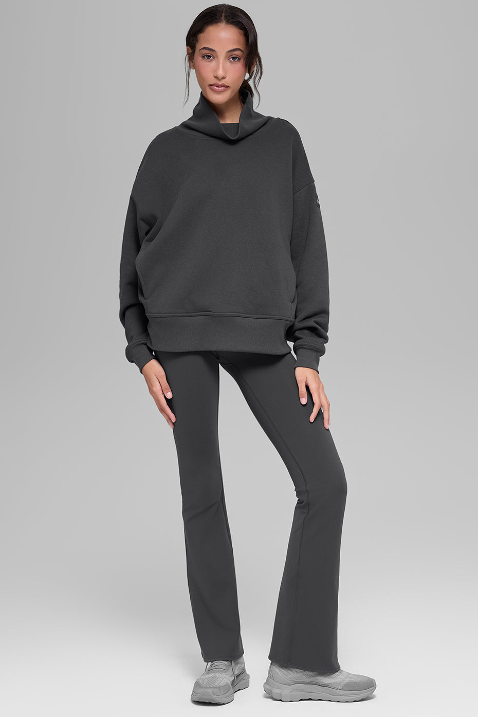 Alo Yoga Hazy Mock Neck Pullover - Anthracite