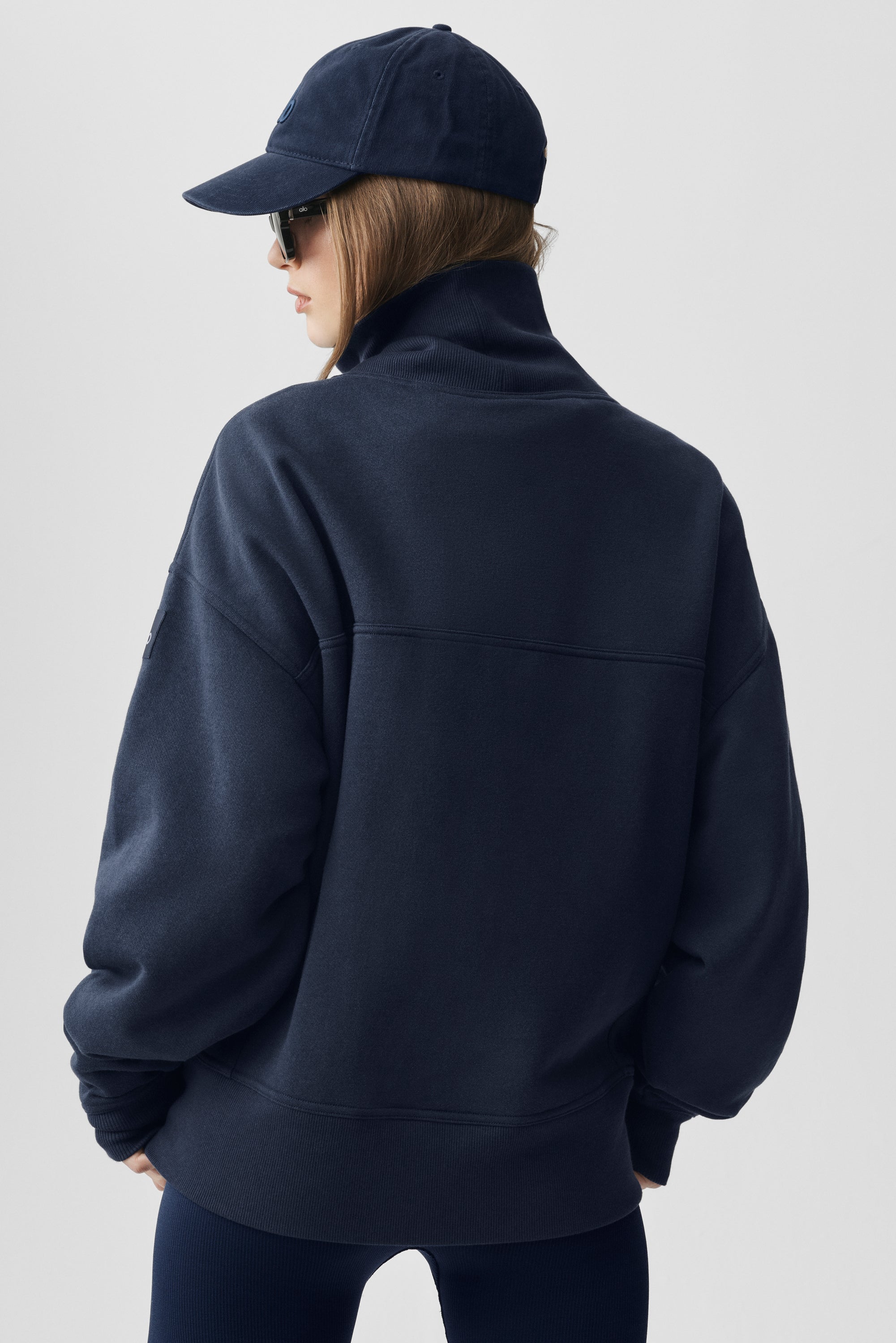 Alo Yoga Hazy Mock Neck Pullover - Navy