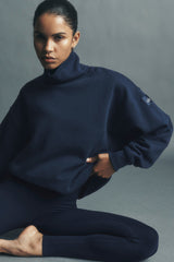 Alo Yoga Hazy Mock Neck Pullover - Navy