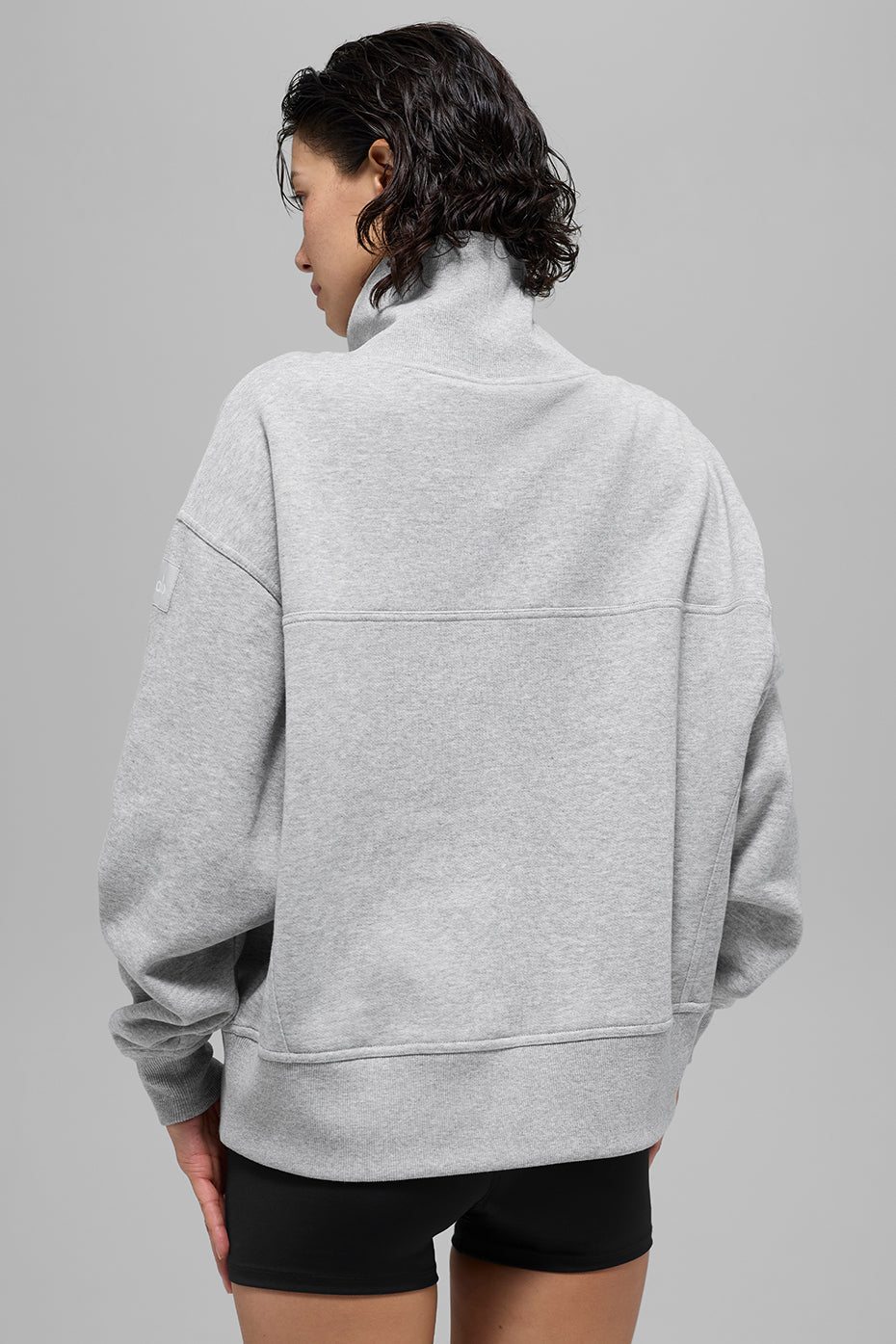 Alo Yoga Hazy Mock Neck Pullover - Athletic Heather Grey
