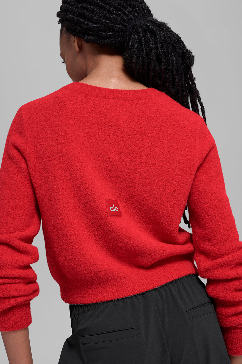 Alo Yoga Snuggle Up Sweater Cropped Cardigan - Bright Red