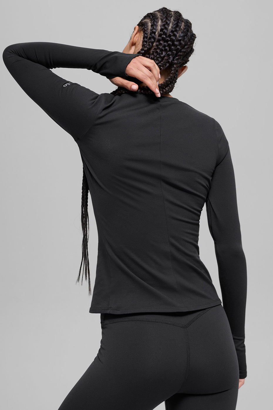 Alo Yoga Airbrush Winter Warm Nocturne Long Sleeve - Black
