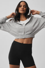Alo Yoga Sweet Escape Zip Up Hoodie - Athletic Heather Grey