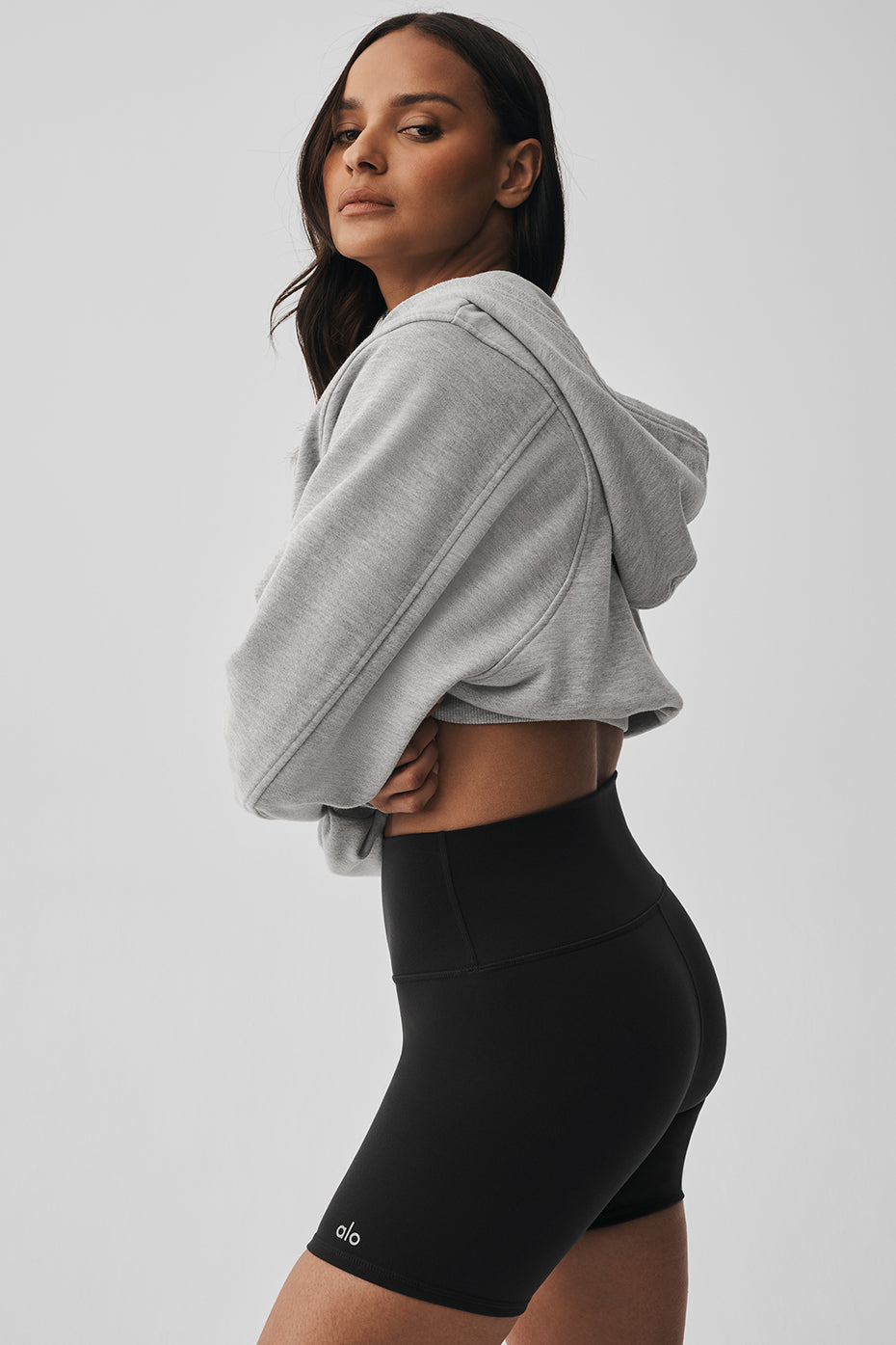 Alo Yoga Sweet Escape Zip Up Hoodie - Athletic Heather Grey