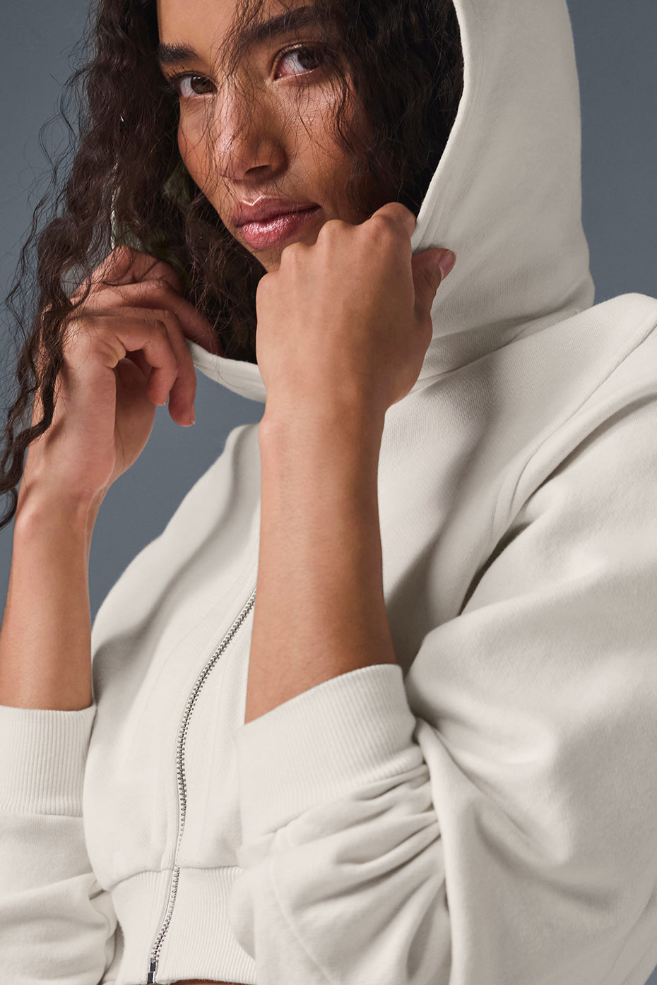 Alo Yoga Sweet Escape Zip Up Hoodie - Ivory