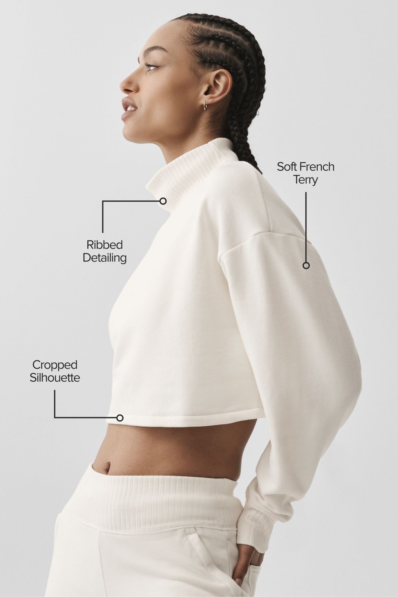 Alo Yoga Cropped Serenity Coverup - Ivory