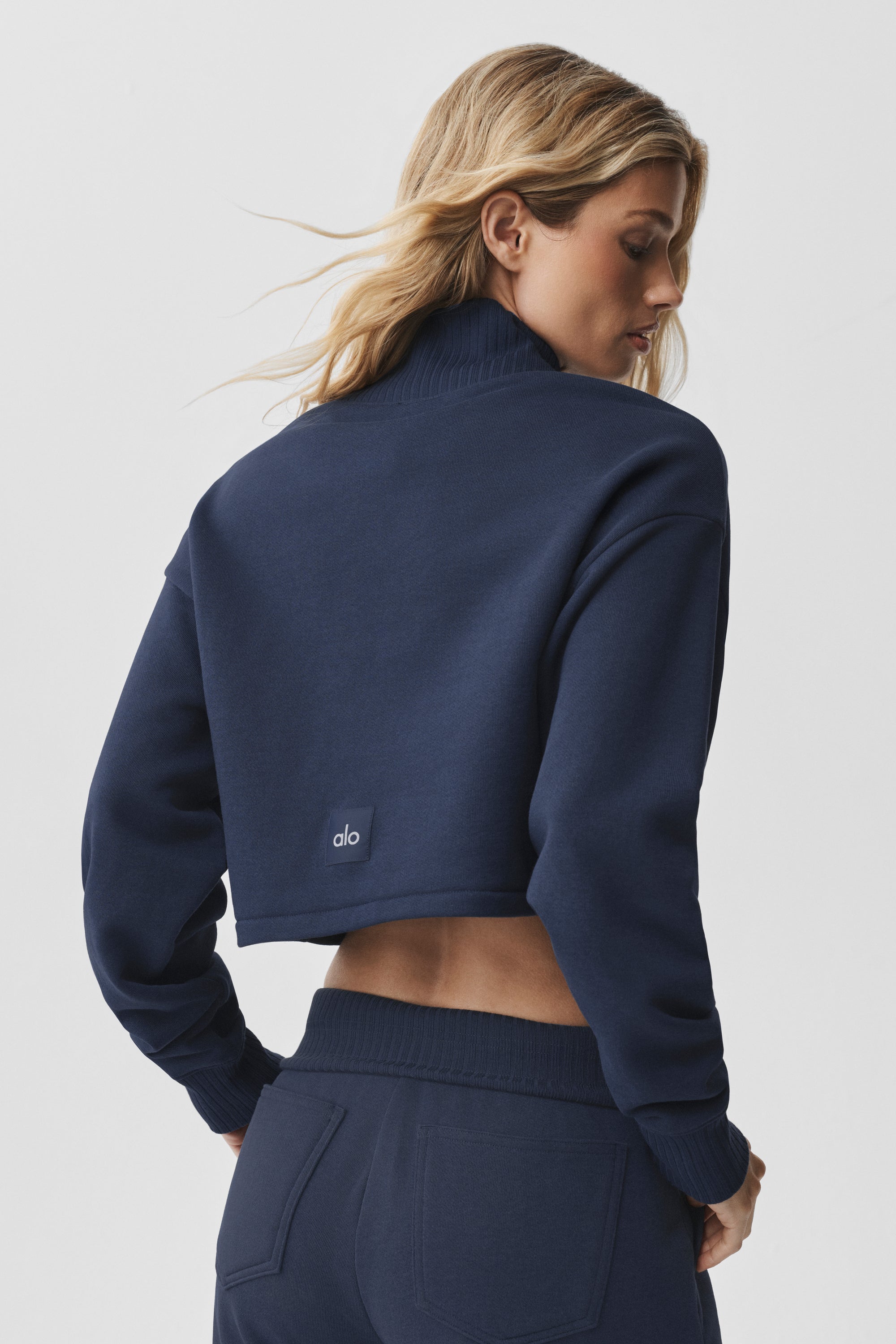 Alo Yoga Cropped Serenity Coverup - Navy