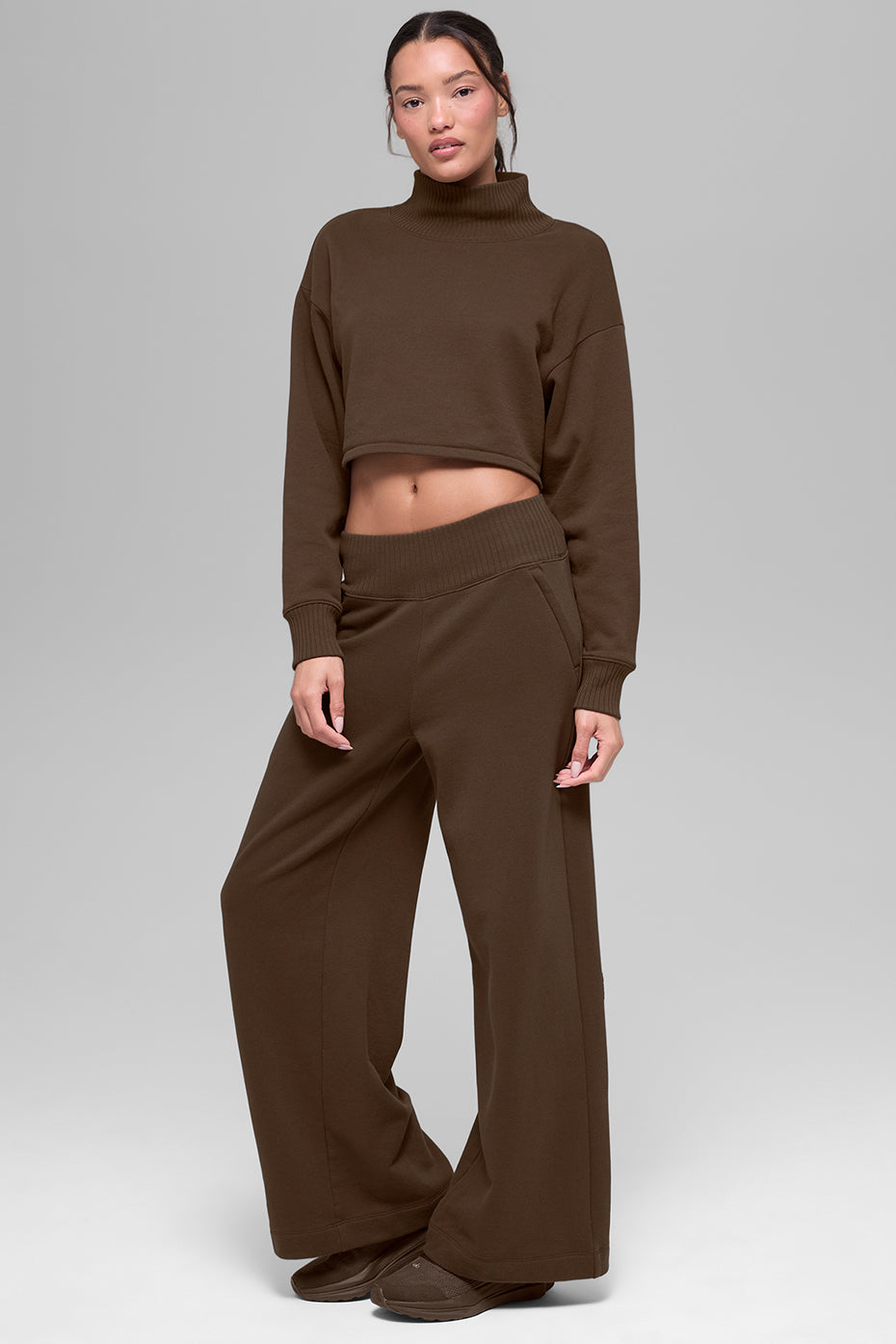 Alo Yoga Cropped Serenity Coverup - Espresso