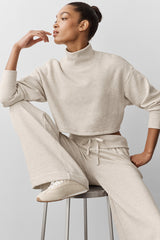 Alo Yoga Cropped Serenity Coverup - Oatmeal Heather