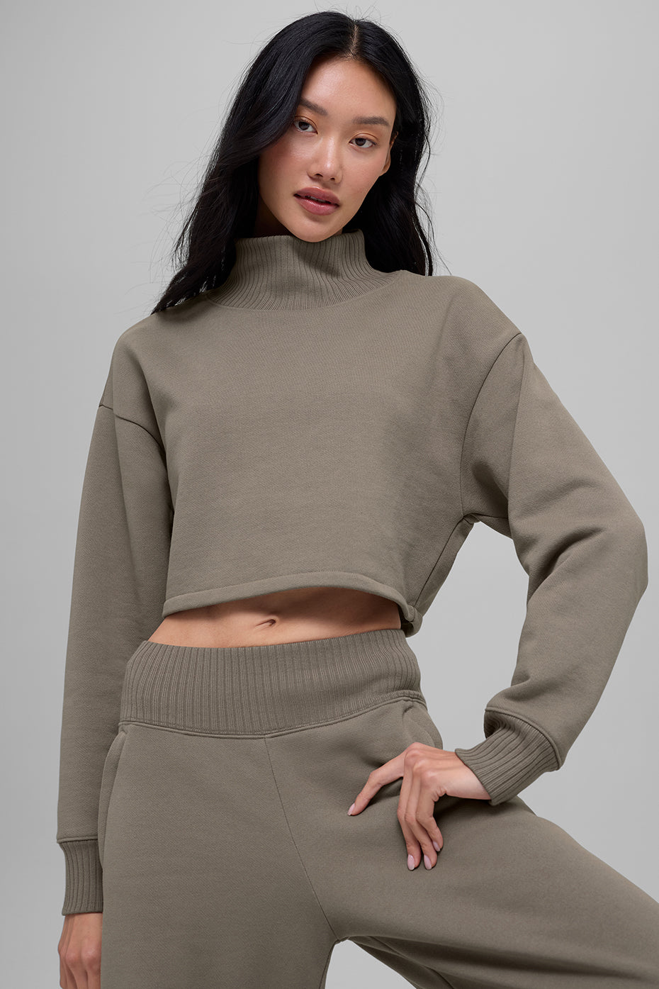 Alo Yoga Cropped Serenity Coverup - Light Cocoa