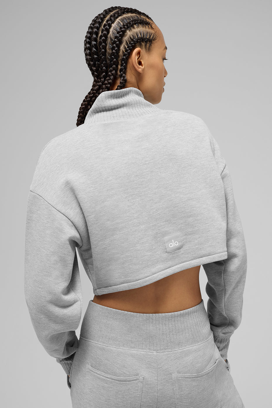 Alo Yoga Cropped Serenity Coverup - Athletic Heather Grey