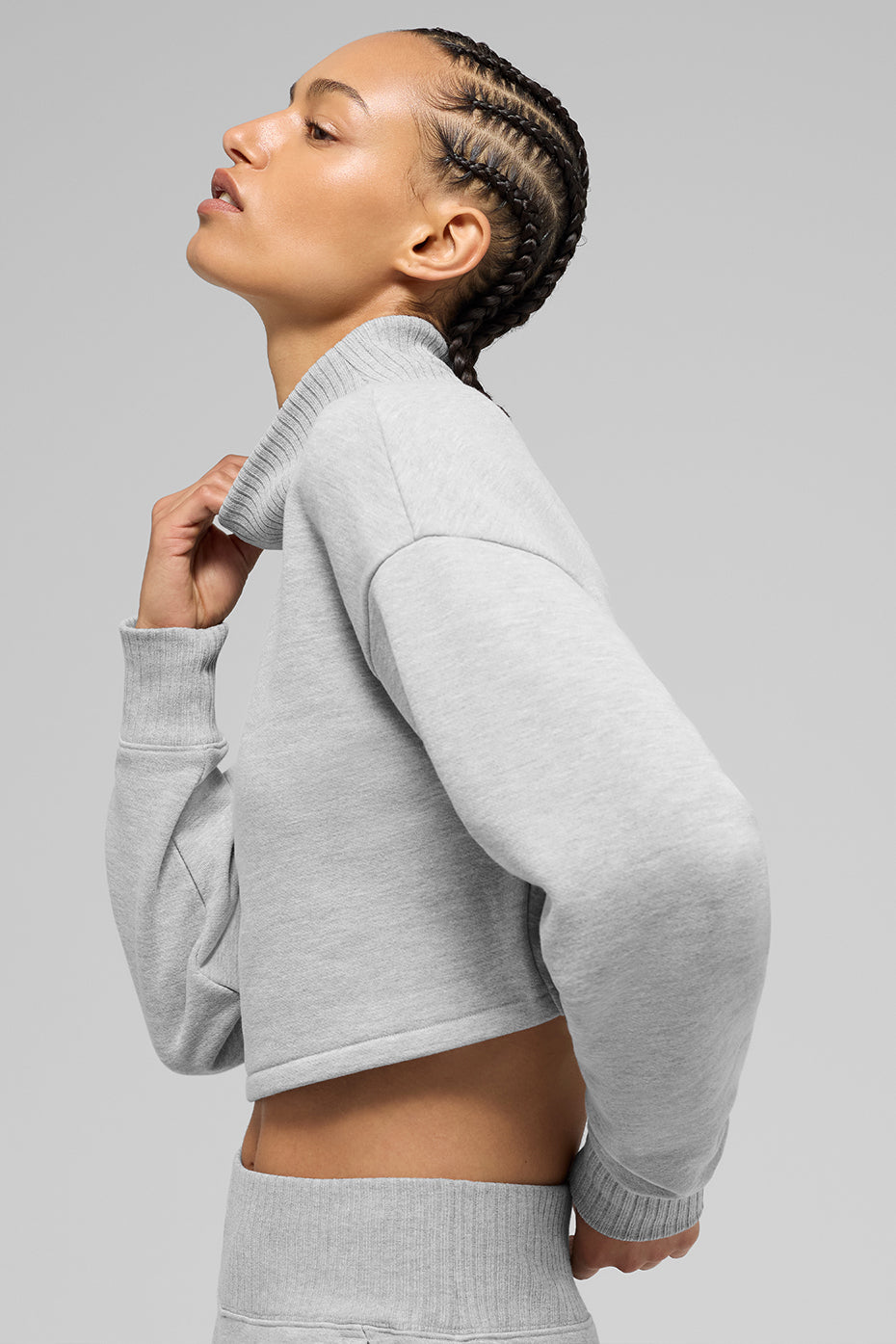 Alo Yoga Cropped Serenity Coverup - Athletic Heather Grey